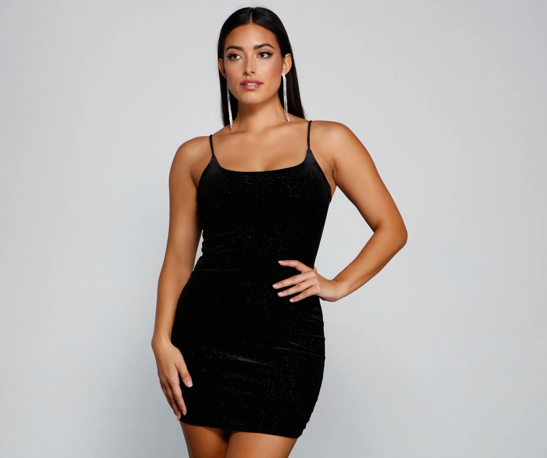 Shine On Glitter Velvet Mini Dress