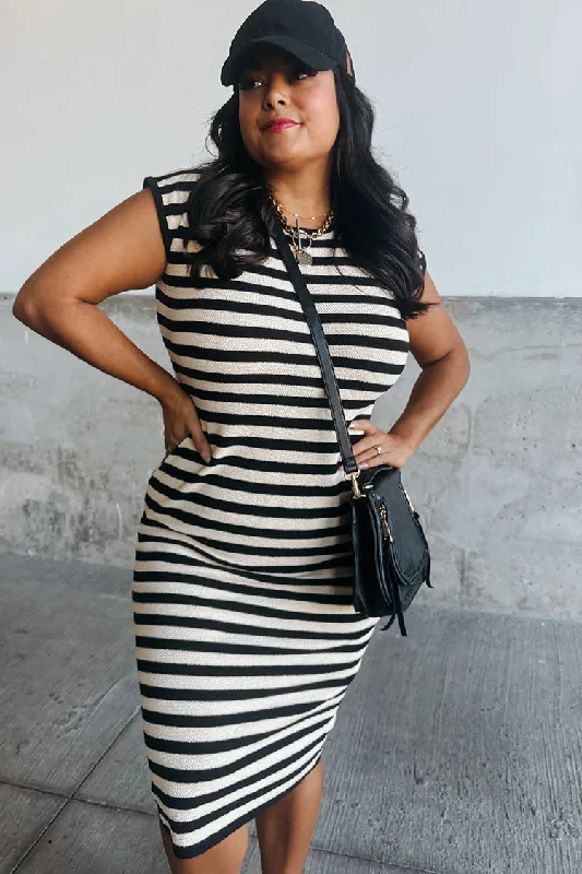 Brynn Striped Midi Dress