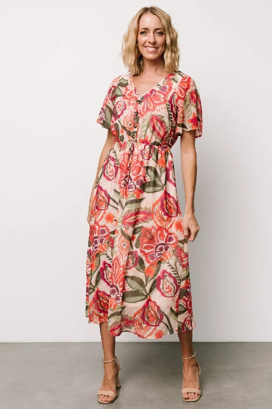 Junie Midi Dress | Multi Print