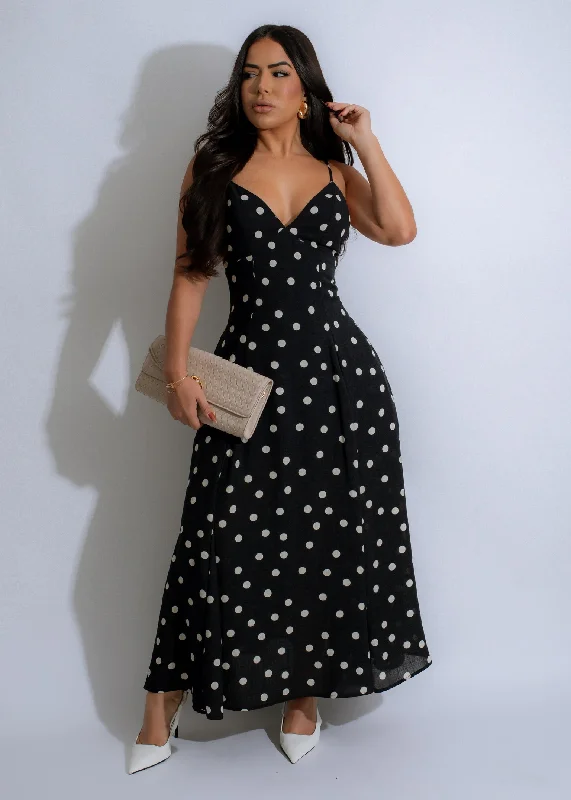 Midnight Whimsy Midi Dress Black