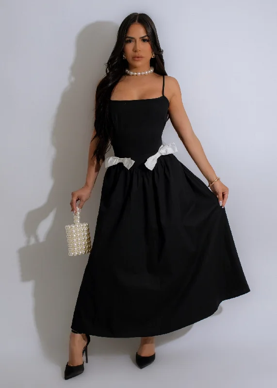 Occasion Bow Midi Dress Black