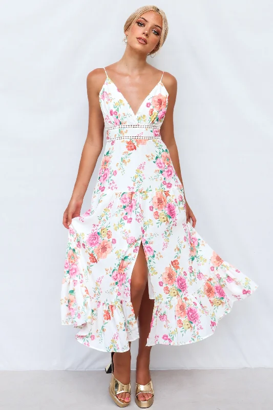 Tegan Midi Dress - White Floral