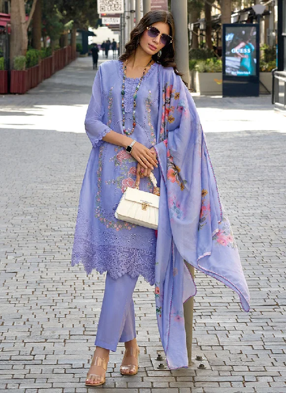 Blue Chikankari Floral Embroidery Pakistani Style Pant Suit