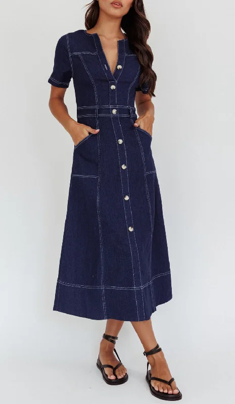 Farrah Denim Indigo Dress