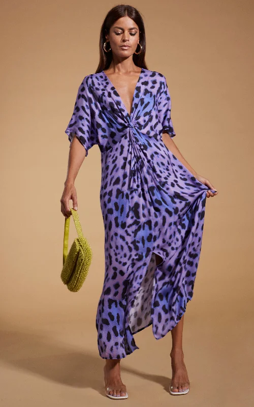 Makuna Kaftan In Lilac Leopard