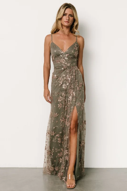 Marcia Sparkle Gown | Eucalyptus + Rose Gold