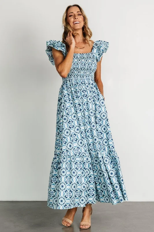 Zoey Smocked Maxi Dress | Blue Print