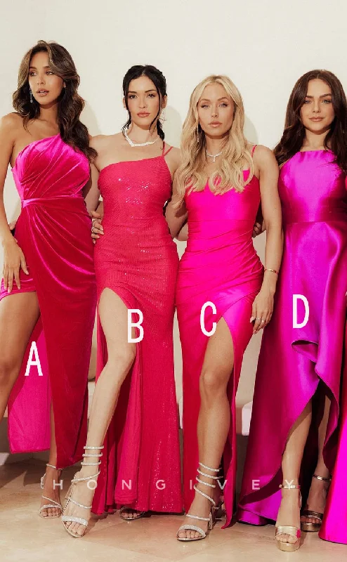 HB047 - Sexy Satin Fitted Different Styles Cheap Prom Party Bridesmaid Dress