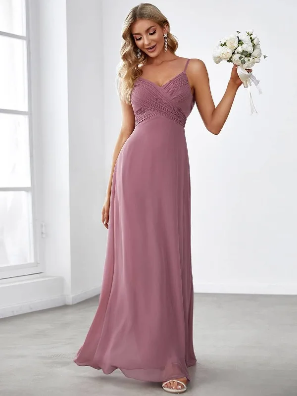 Malika elegant cross front cowl back bridesmaid dress